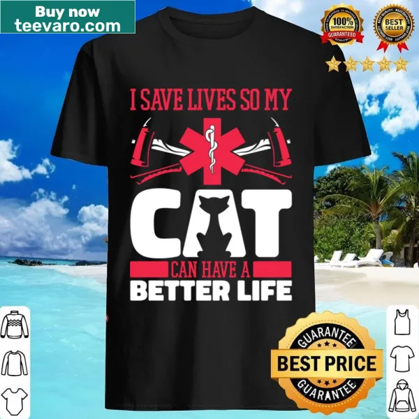 EMT cat graphic shirt for paramedics and first responders