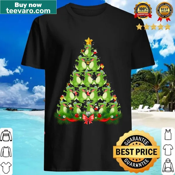 Alligator in Christmas lights graphic on fitted scoop shirt