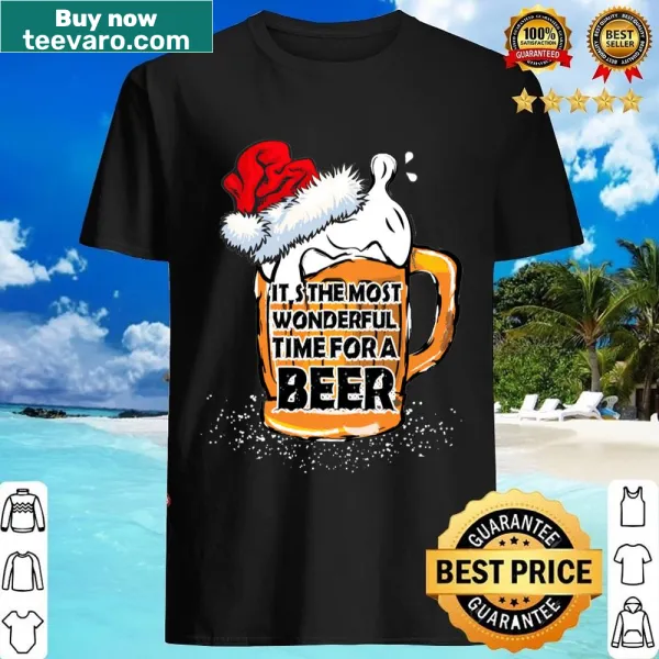 Funny Christmas shirt with beer-themed typography