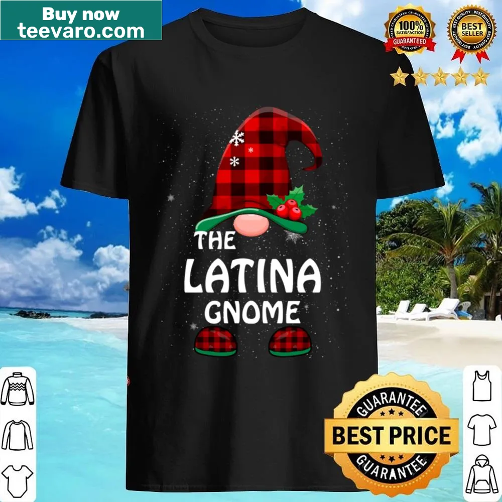 Funny Latina gnome shirt in buffalo plaid for Christmas
