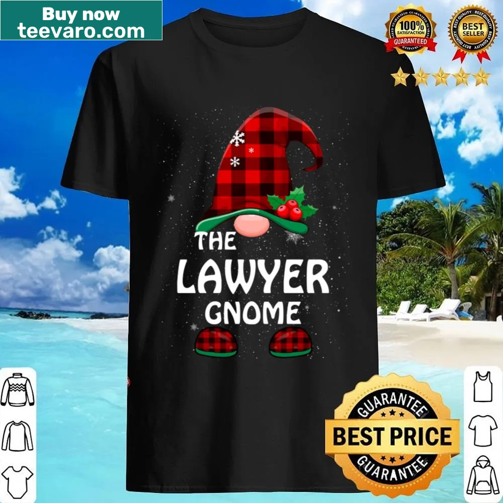 Funny gnome in buffalo plaid design for a family Christmas shirt