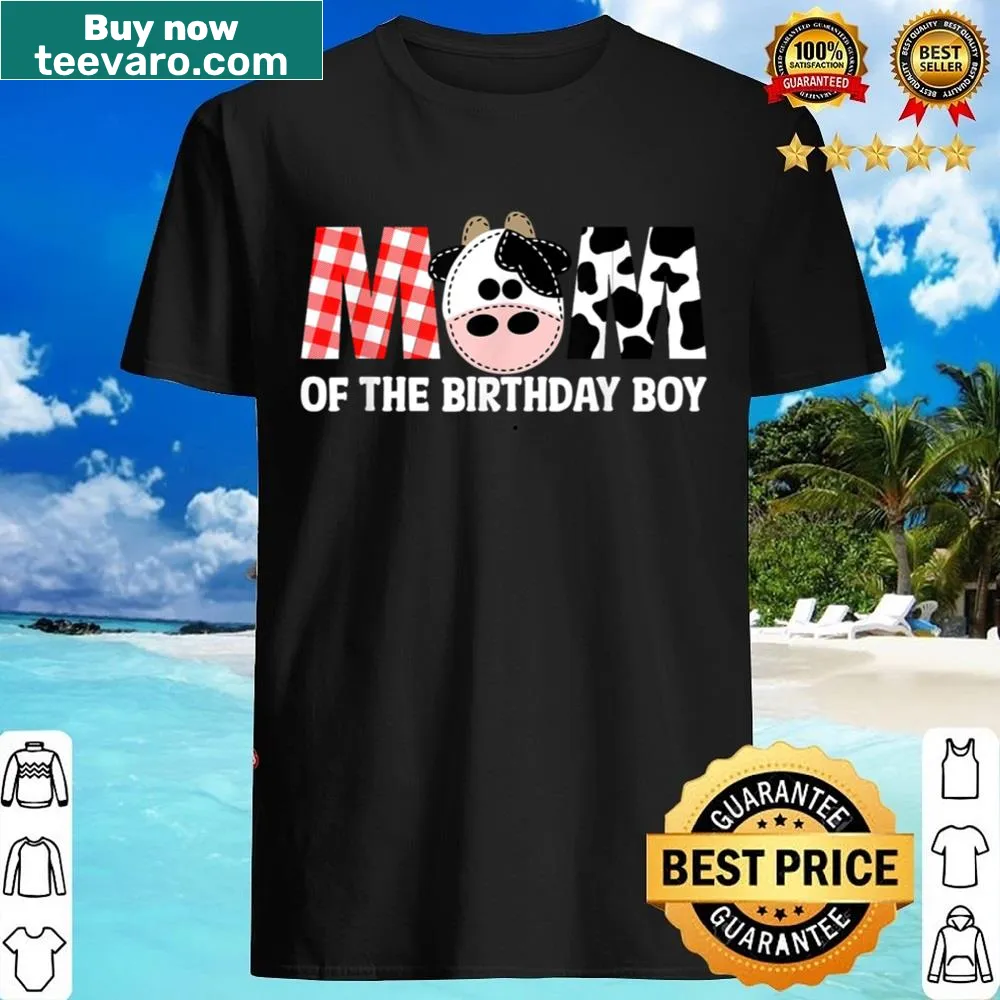 Cute cow-themed shirt for moms celebrating their son's first birthday