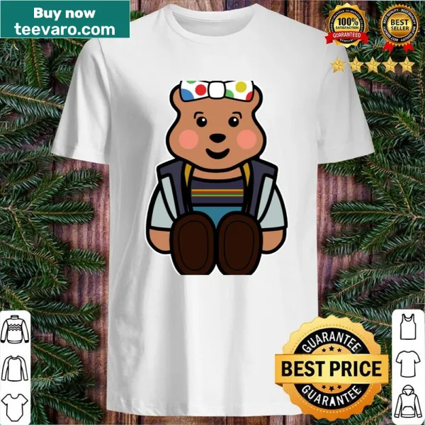 Children's shirt featuring Pudsey Bear in a spotty design for charity.