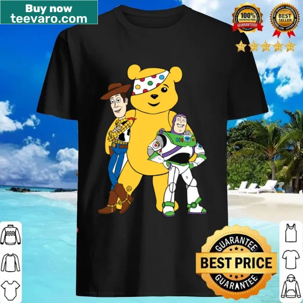 Pudsey Bear shirt featuring cheerful cartoon designs