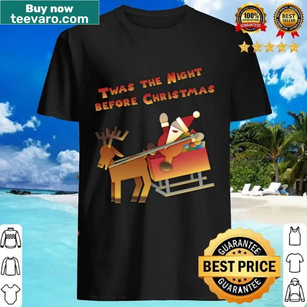 Pullover shirt featuring Santa's sleigh with a nostalgic holiday design