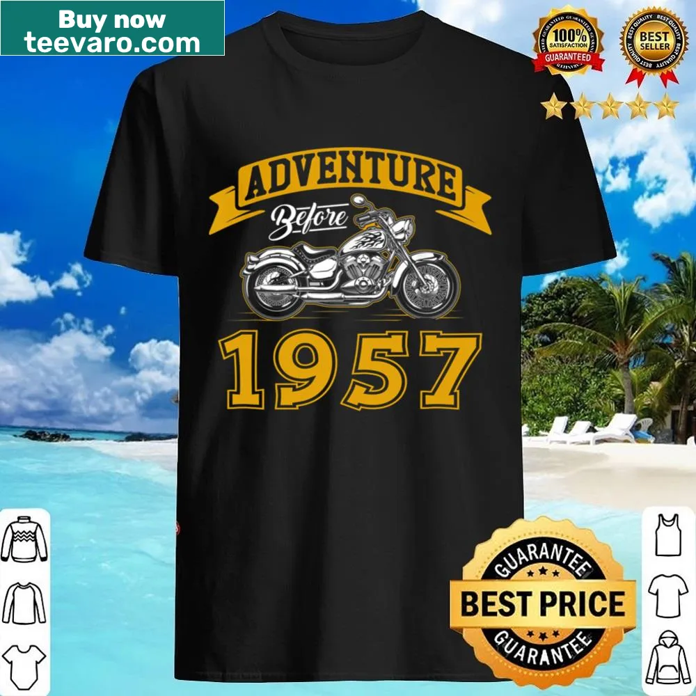 Vintage biker shirt with adventure theme and 1957 text