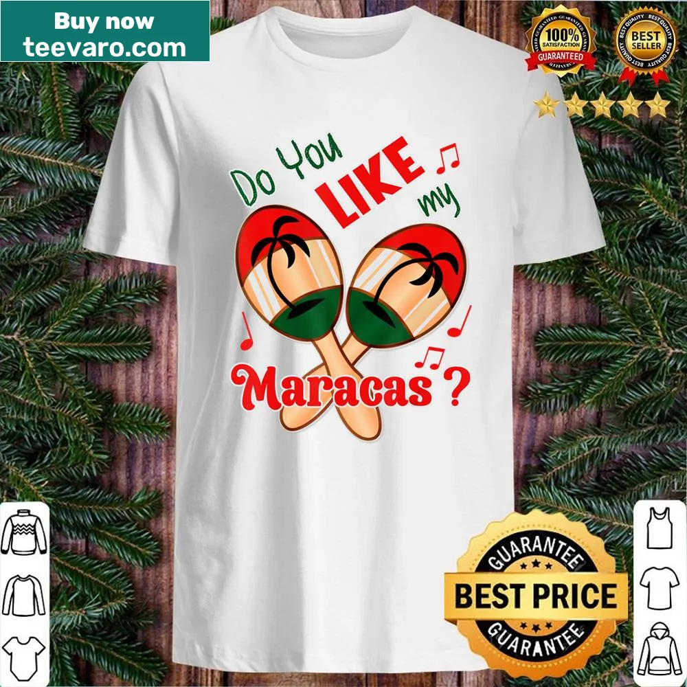 Vintage-style shirt with maracas and musical note graphics.