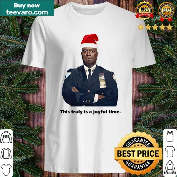 Holiday shirt featuring Capt Holt celebrating the season