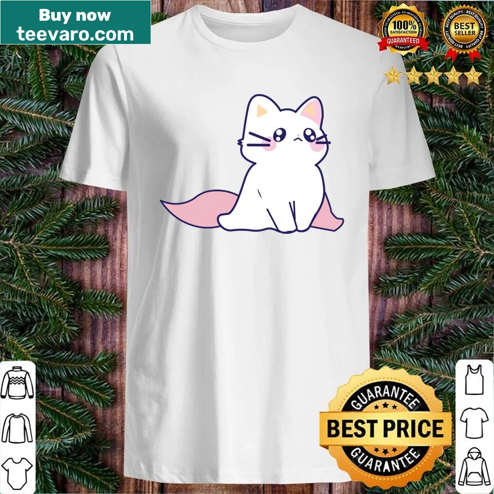 Adorable kawaii cat graphic on a shirt