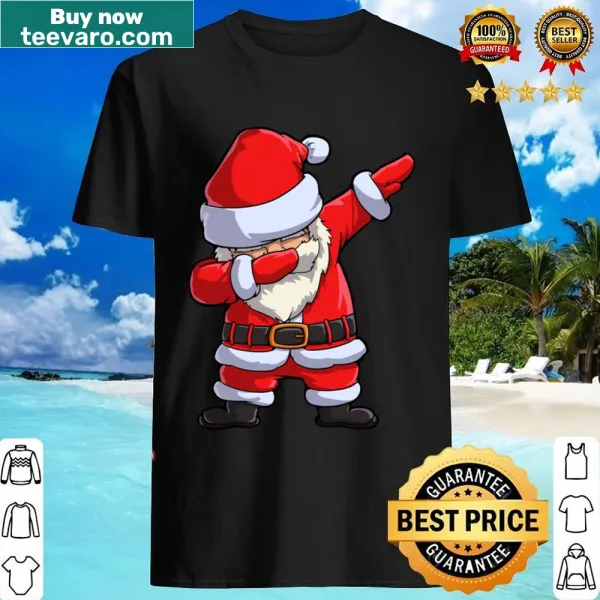 Funny dabbing Santa graphic shirt for Christmas