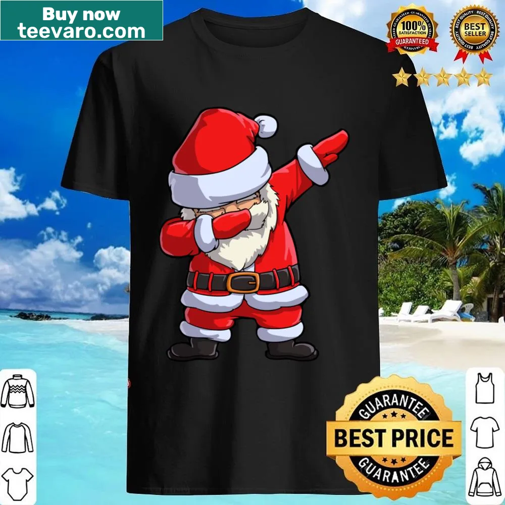Funny dabbing Santa graphic shirt for Christmas