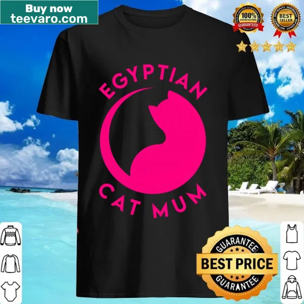 Fitted scoop shirt featuring an elegant Egyptian cat silhouette
