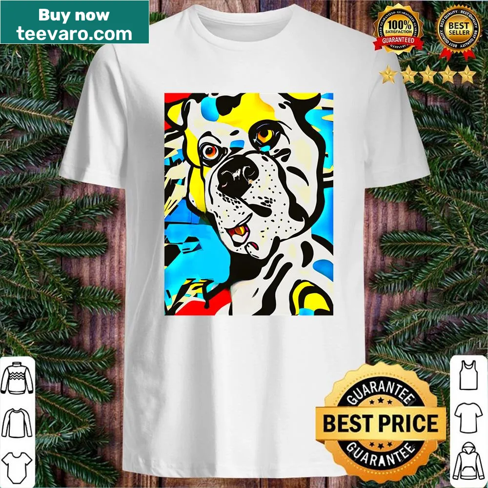 Shirt featuring a cheerful graphic of a dog