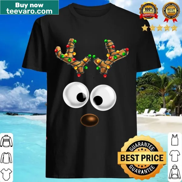 Kids Christmas shirt with reindeer face graphic