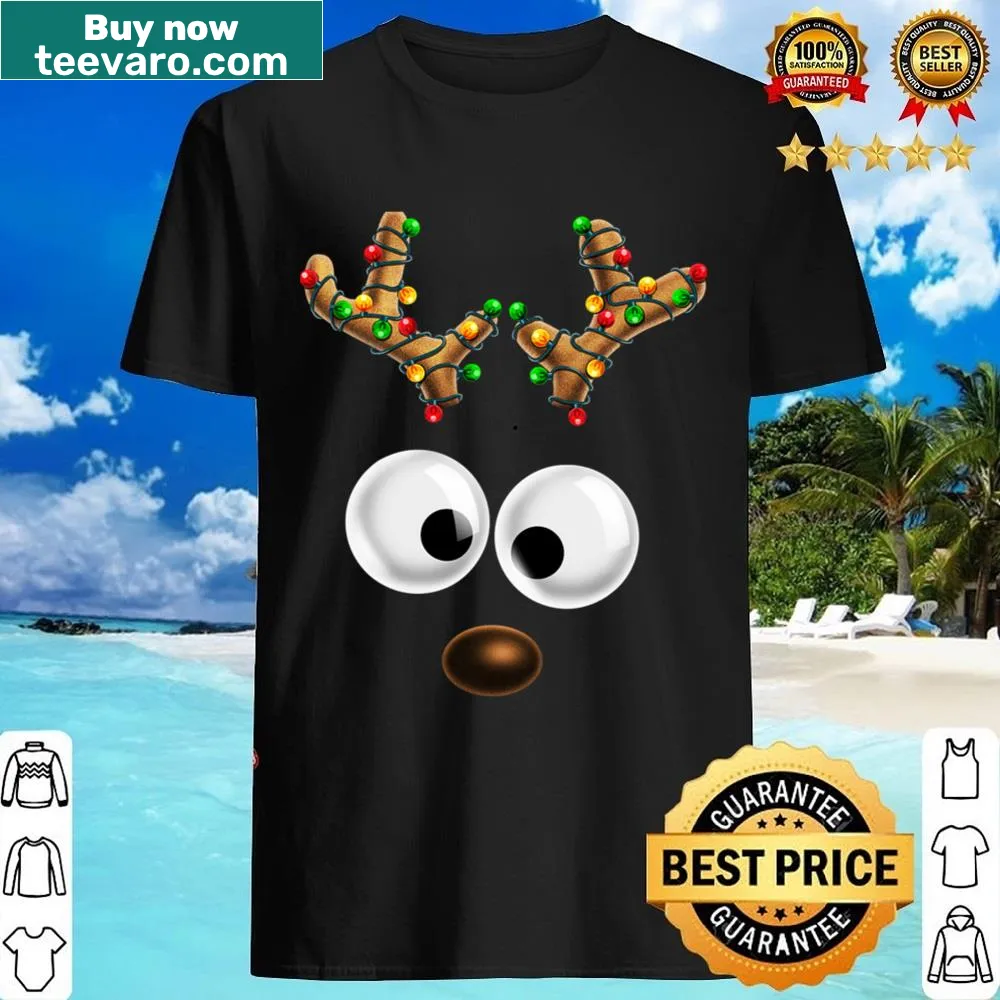 Kids Christmas shirt with reindeer face graphic