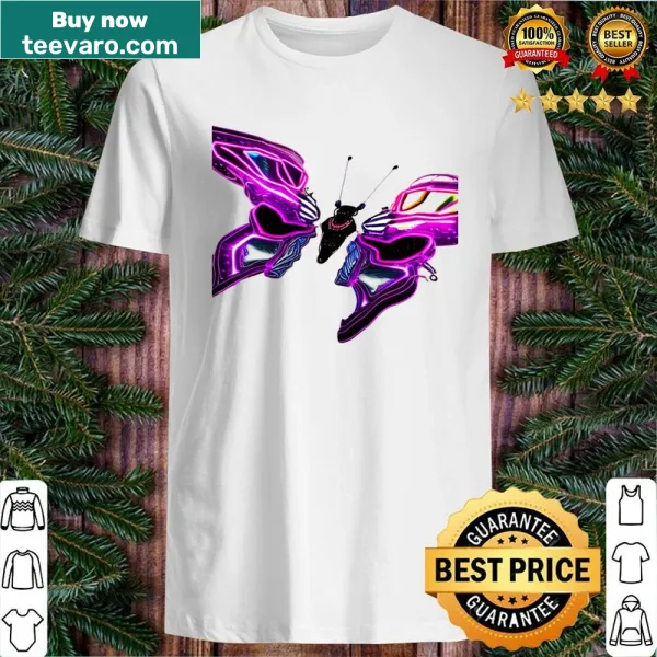 Vibrant butterfly illustration on T-shirt