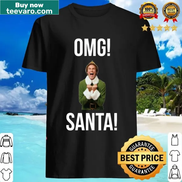 Funny Christmas shirt with Santa and elf illustration