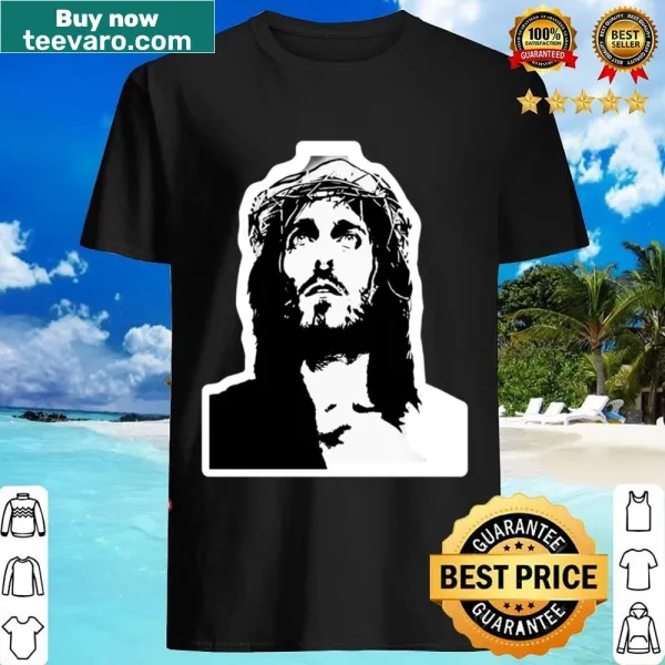Serene portrait of Jesus graphic shirt