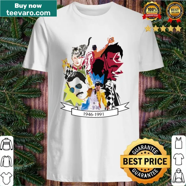 Artistic graphic of Freddie Mercury on shirt
