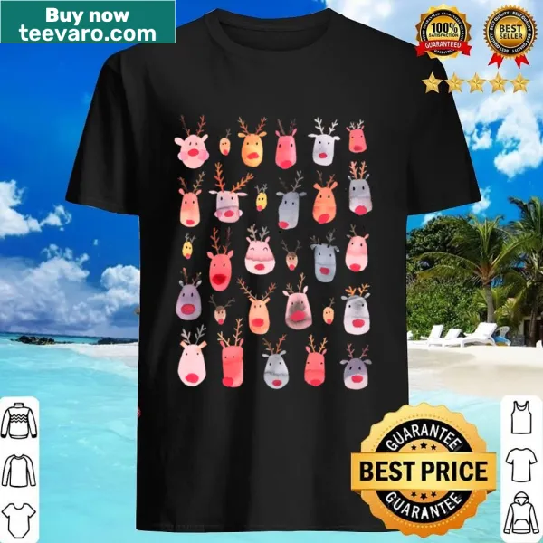 Watercolor pattern of cute reindeers shirt