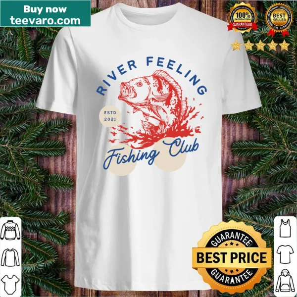 Charming shirt featuring a serene river fishing scene