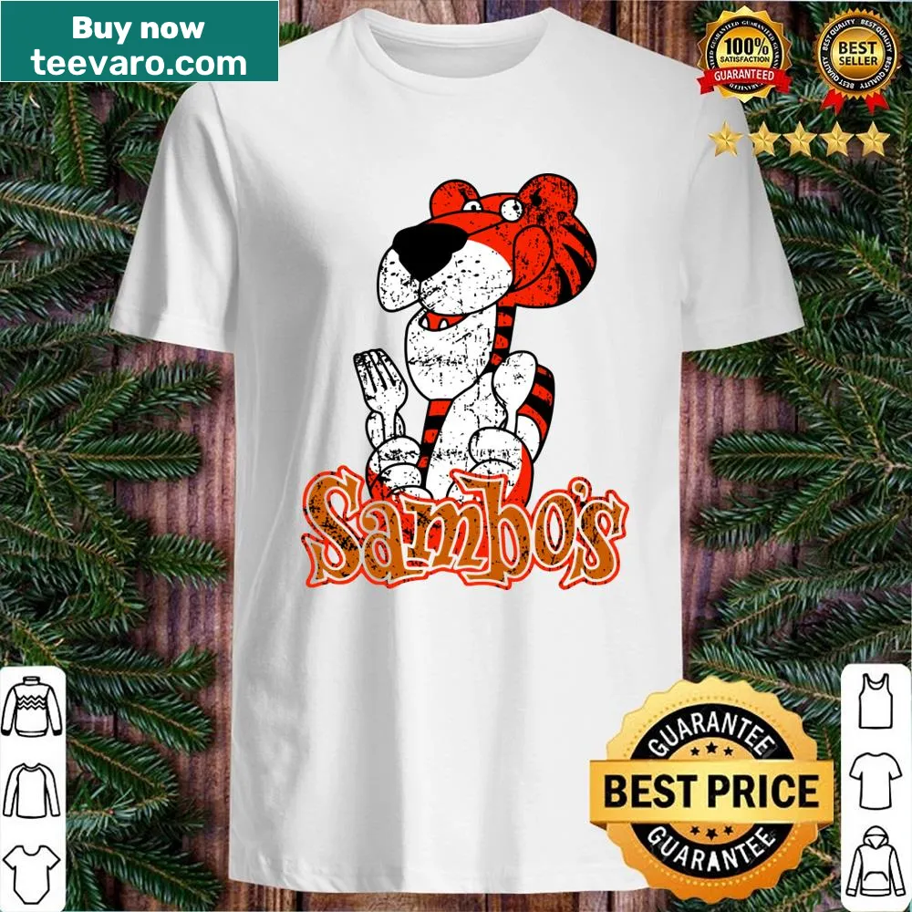 Vintage-style shirt featuring nostalgic Sambos diner design.