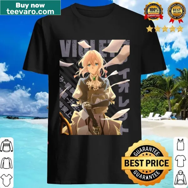 Illustrated shirt inspired by the emotional themes of Violet Evergarden anime.