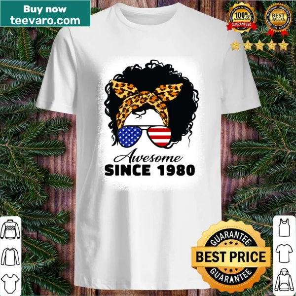 Leopard-themed 42 Years Old birthday shirt celebrating 1980