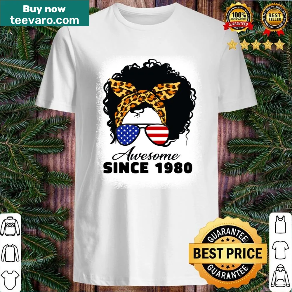 Leopard-themed 42 Years Old birthday shirt celebrating 1980