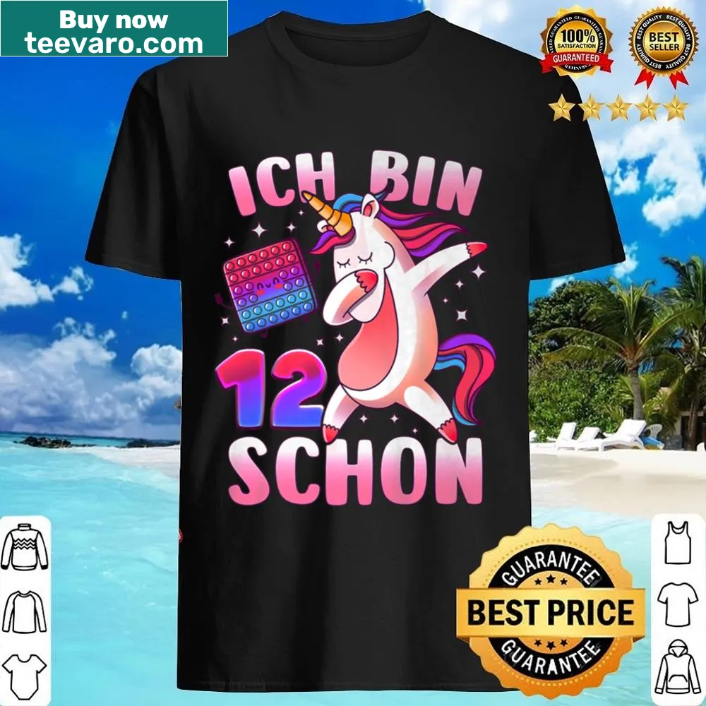 Cute birthday shirt for a 12-year-old girl featuring a unicorn