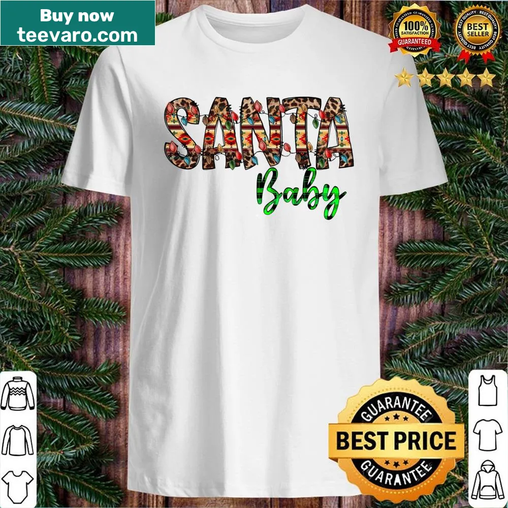 Boho Santa-themed Christmas shirt with western design elements