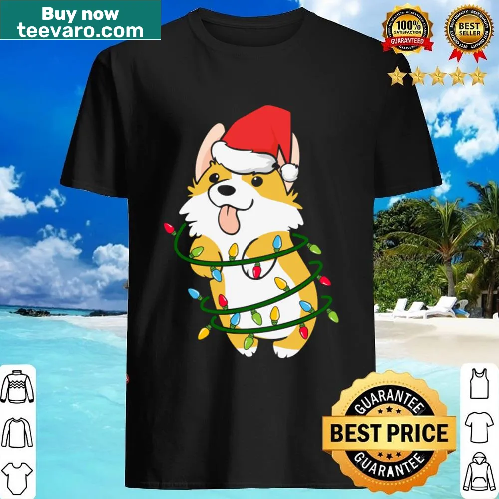 Corgi wearing a festive hat for Christmas illustration