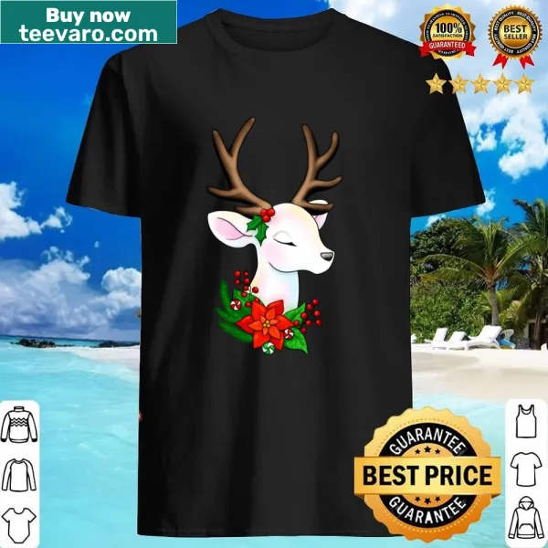 Elegant Christmas shirt featuring a beautifully illustrated reindeer