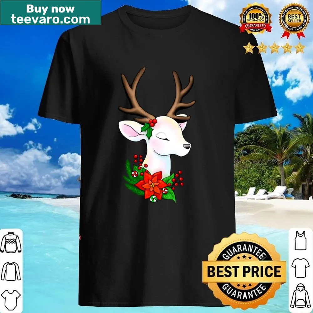 Elegant Christmas shirt featuring a beautifully illustrated reindeer