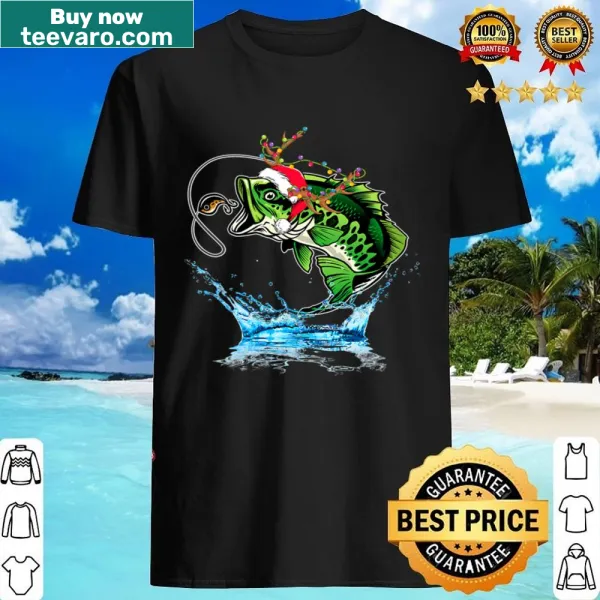 Funny fishing-themed Christmas shirt with humorous graphic