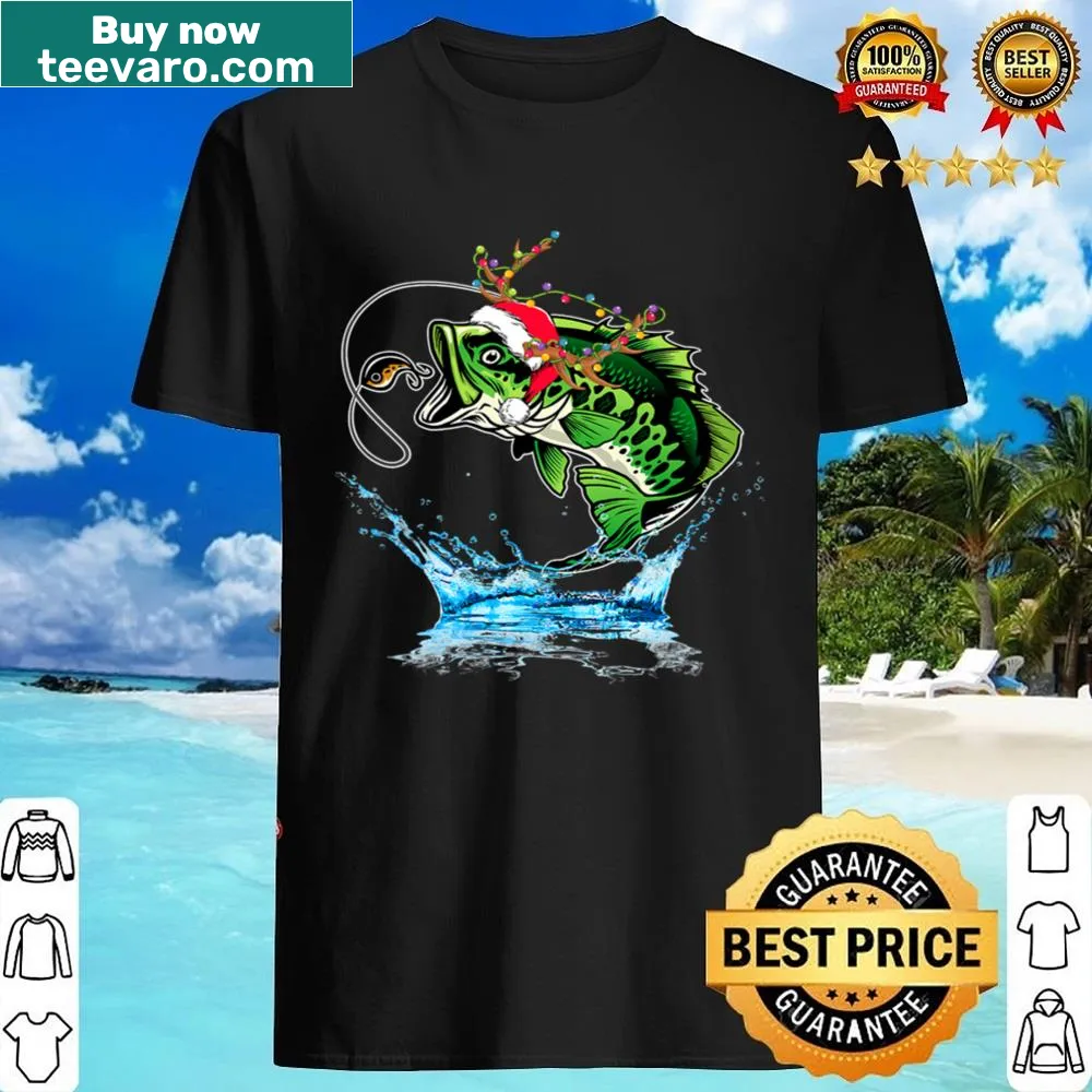 Funny fishing-themed Christmas shirt with humorous graphic