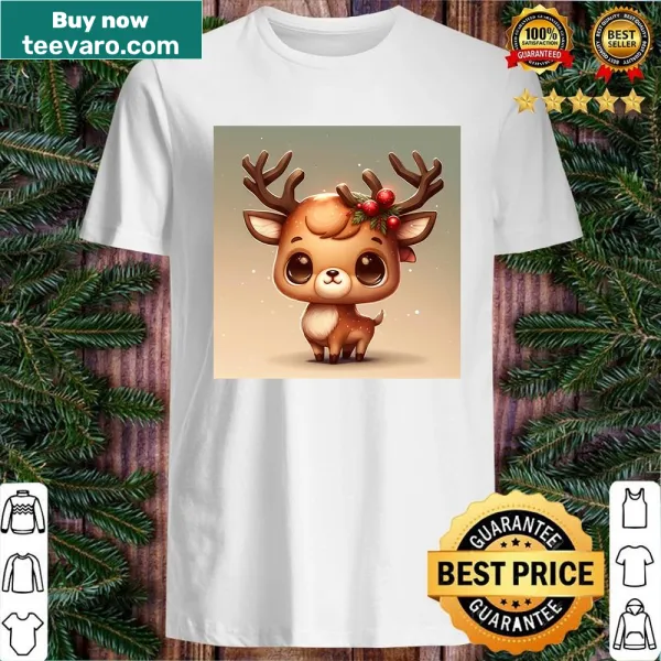 Festive holiday shirt featuring a playful reindeer graphic