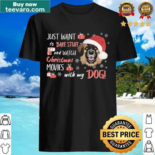 Merry Christmas shirt featuring a Leonberger dog