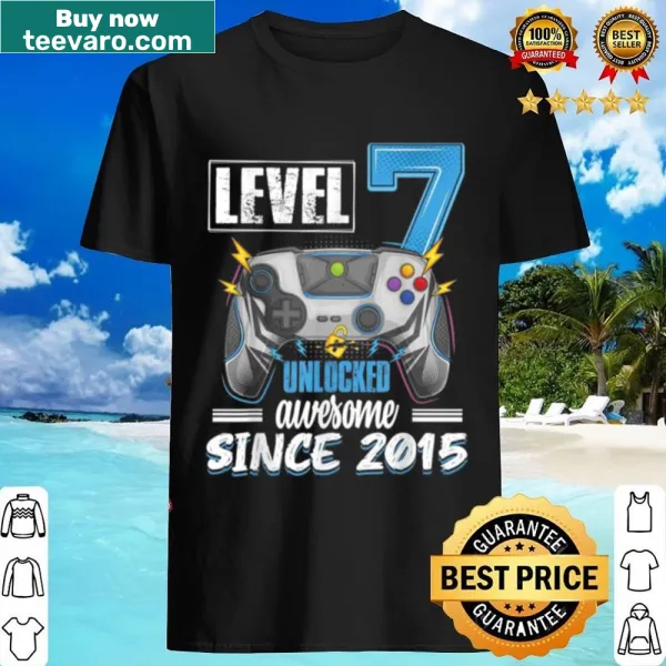 Vintage shirt with 'Level 7 Unlocked' design for a birthday boy