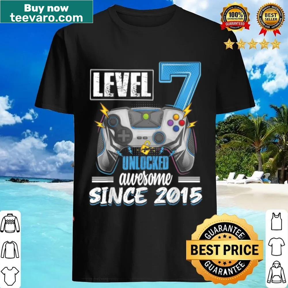 Vintage shirt with 'Level 7 Unlocked' design for a birthday boy