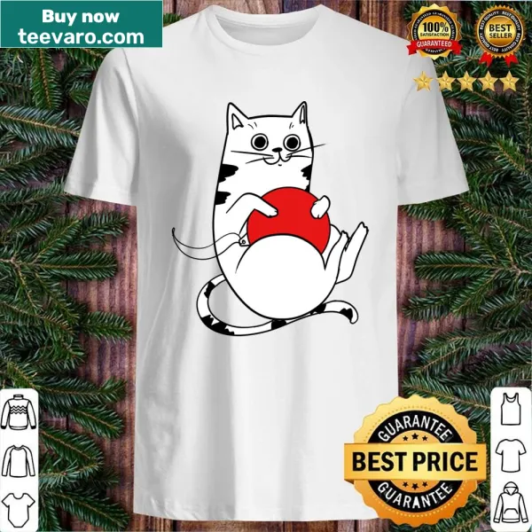 Cute shirt featuring a festive cat design for Christmas