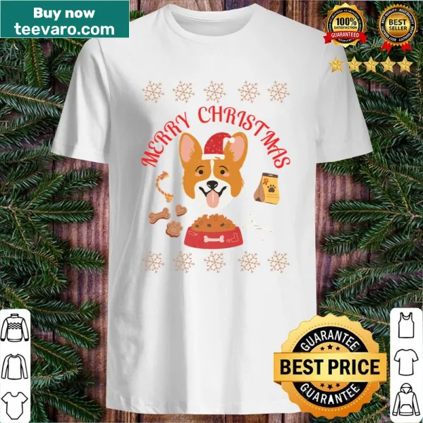 Funny shirt with a dog dressed as Santa for Christmas
