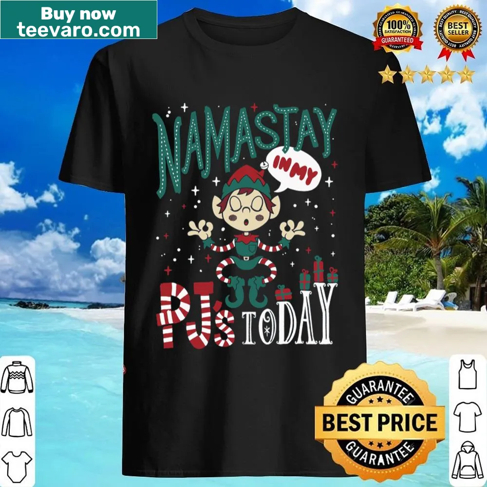 Funny shirt merging yoga and Christmas themes with playful text