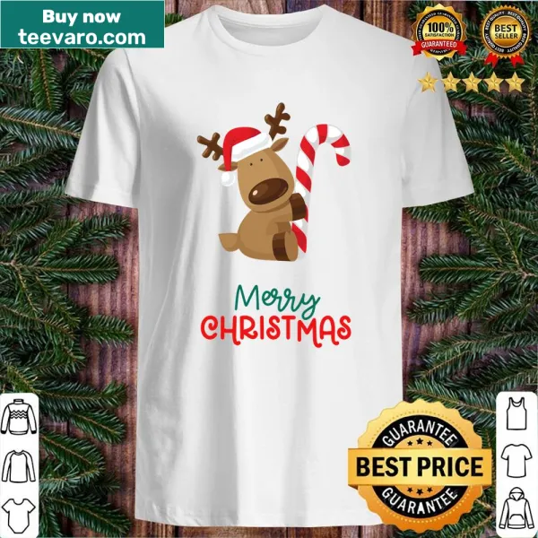 Reindeer illustration with Merry Christmas text