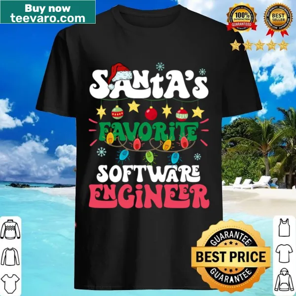 Santa hat with lights and text saying Santa's Favorite Software Engineer