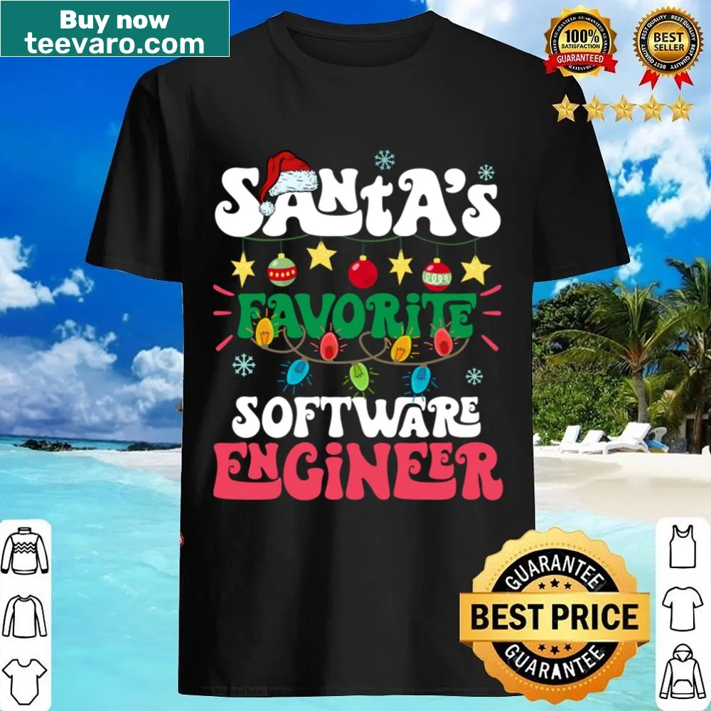 Santa hat with lights and text saying Santa's Favorite Software Engineer