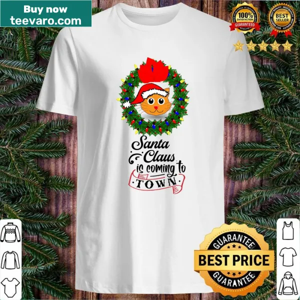 Festive shirt featuring an adorable snow cat design for Christmas