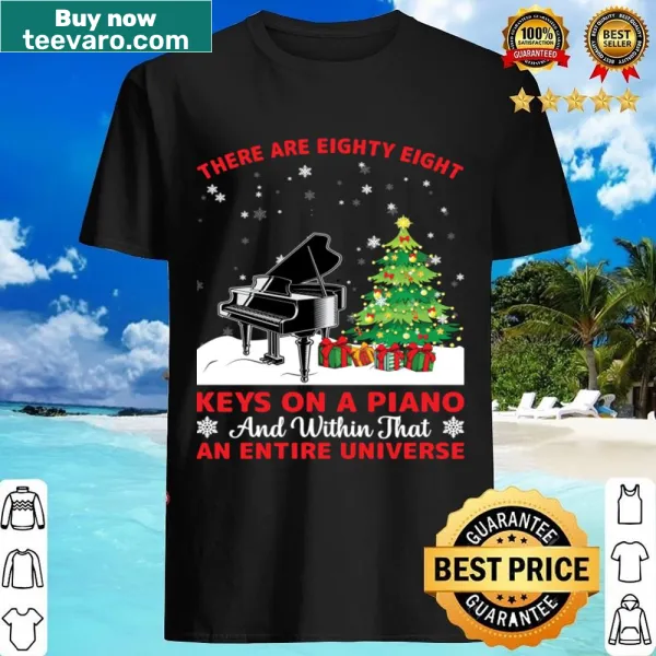 Funny shirt featuring a graphic about piano keys.