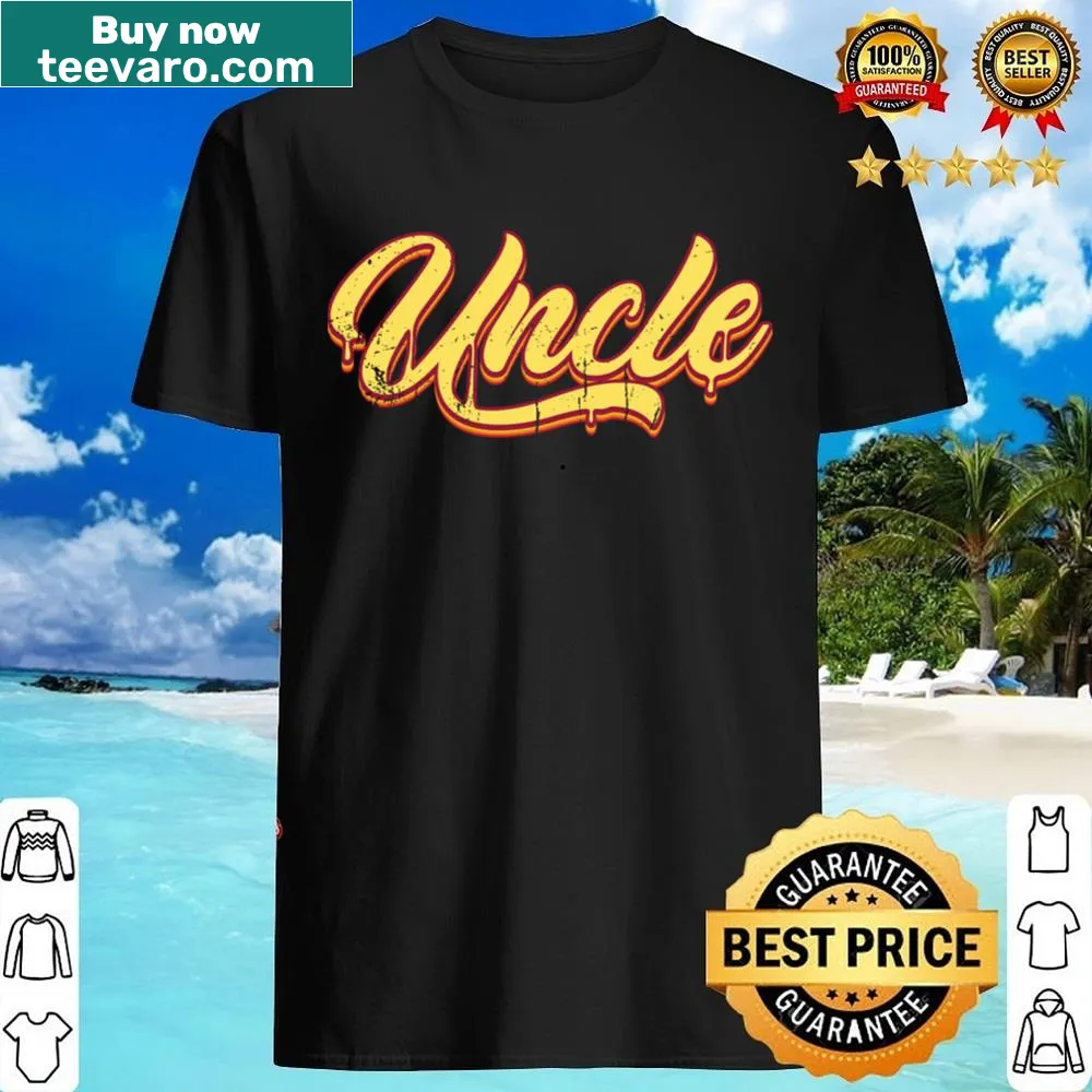Vintage-style shirt with nostalgic 'Uncle' drip text
