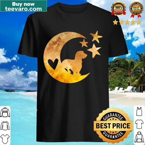 Illustration of a Wire Haired Dachshund on the moon